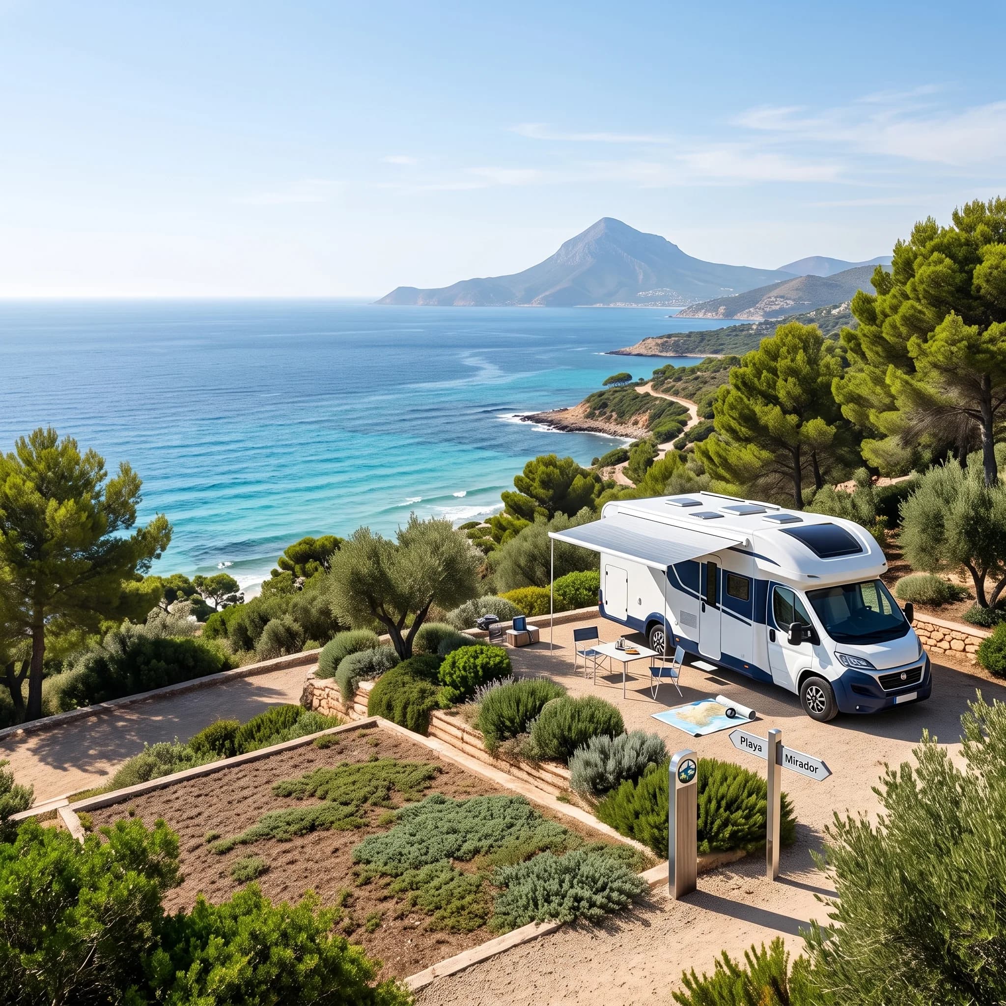 Camping entre naturaleza junto a la costa